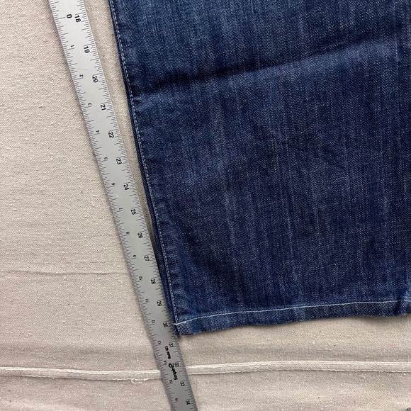 7 For All Mankind Bootcut Jeans Mens 34 Blue Excellent Button Fly Made in USA - Picture 9 of 10